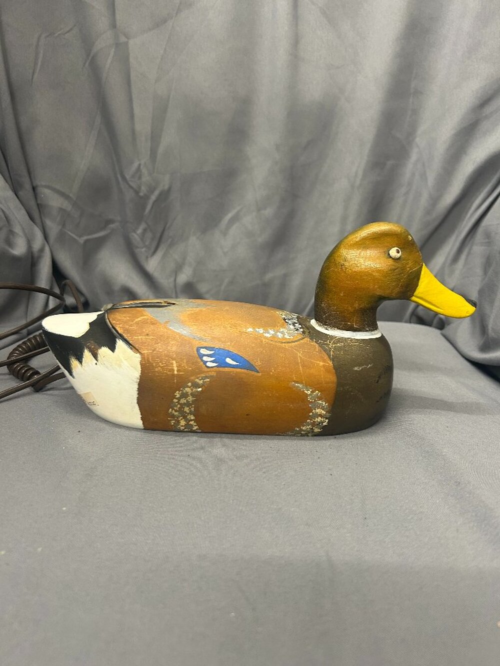 Vintage Wooden Mallard Duck Decoy Landline Phone one-piece Untested